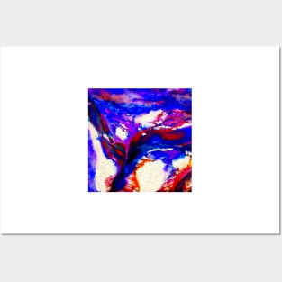 Cobalt and Violet Abstract Posters and Art